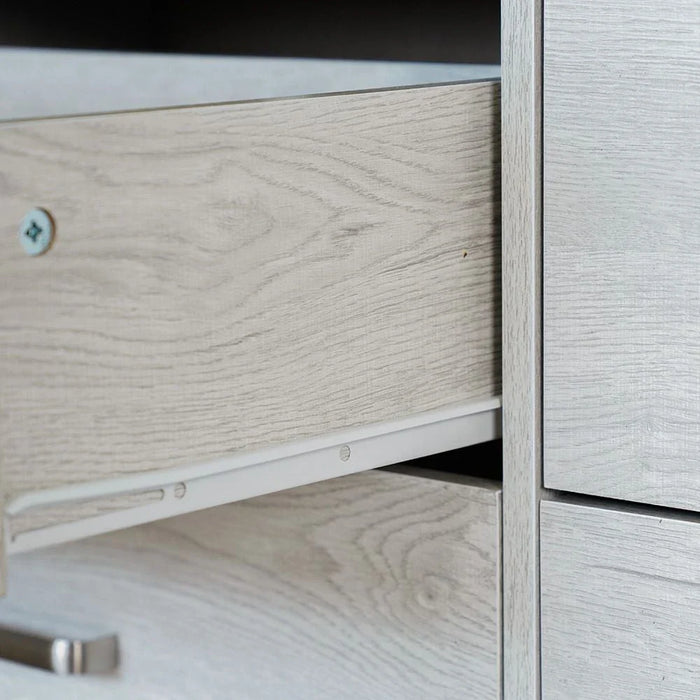Zirco 6-Drawer Dresser with Mirror-White Oak-With 2-Year Warranty