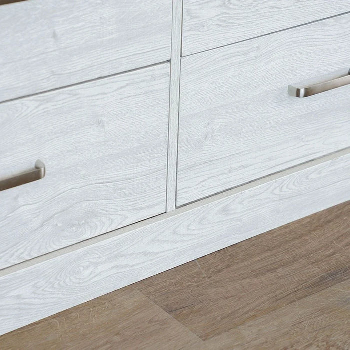 Zirco 6-Drawer Dresser with Mirror-White Oak-With 2-Year Warranty
