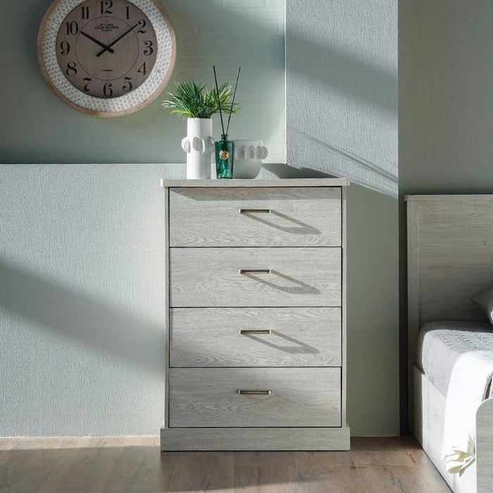 Zirco Chest ofÊ4 Drawers-White Oak-With 2-Year Warranty