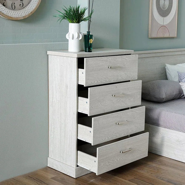 Zirco Chest ofÊ4 Drawers-White Oak-With 2-Year Warranty