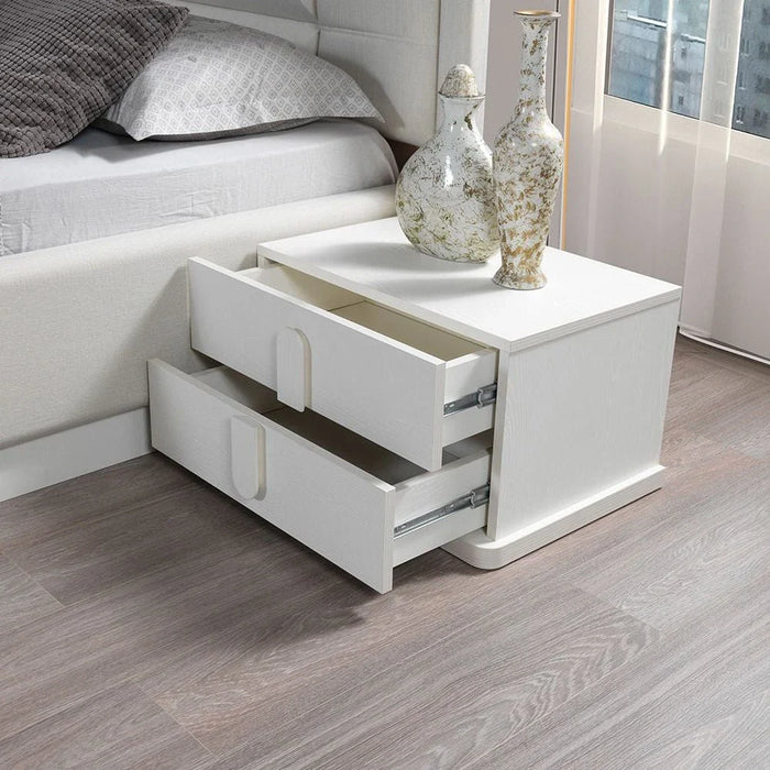 Erza Night Stand-Set of 2-White-With 2-Year Warranty