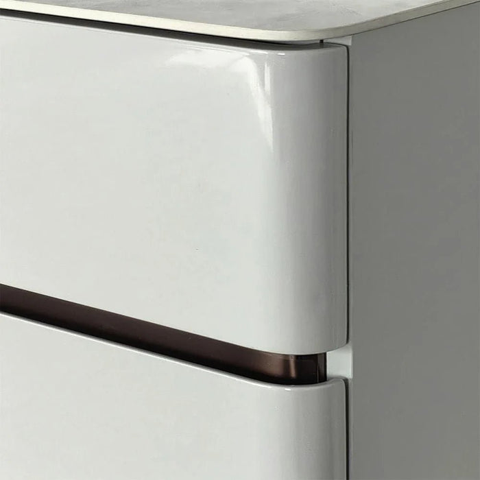 Santelmo Chest of 5 Drawers-High Gloss Light Grey