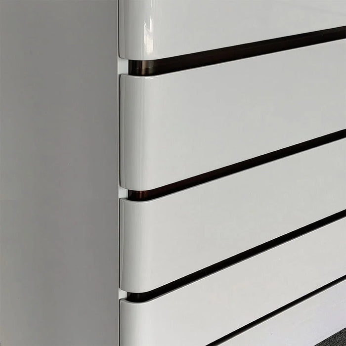 Santelmo Chest of 5 Drawers-High Gloss Light Grey