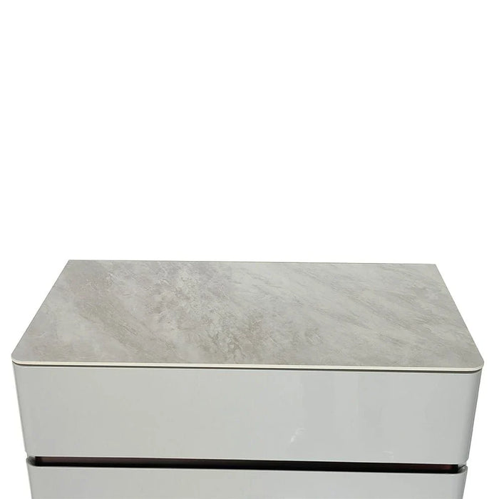 Santelmo Chest of 5 Drawers-High Gloss Light Grey