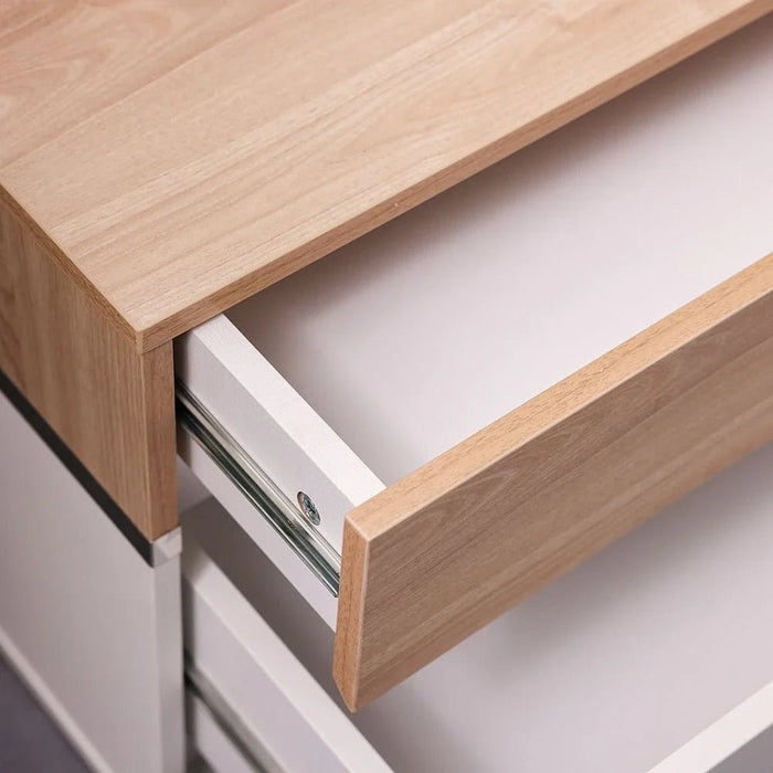 Frazer Nightstand-White/Natural Oak-With 2-Year Warranty
