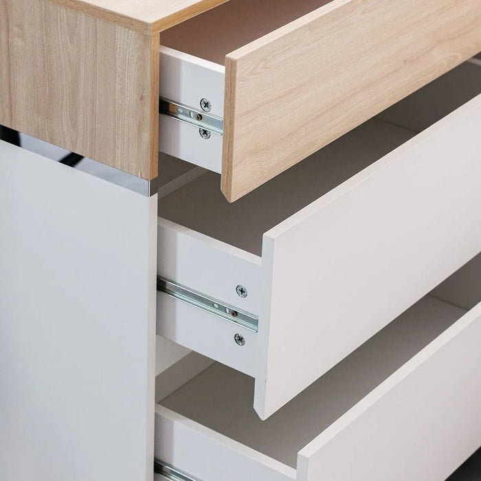 Frazer Dresser with Mirror-White/Natural oak