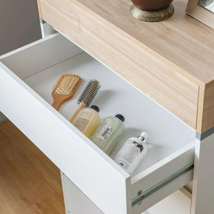 Frazer Chest of 5 Drawers-White/Natural Oak-With 2-Year Warranty