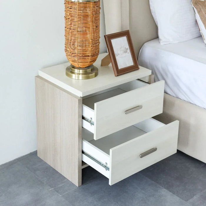Barney Night Stand-Beige/Brown