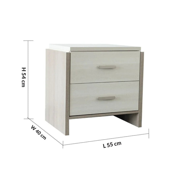 Barney Night Stand-Beige/Brown