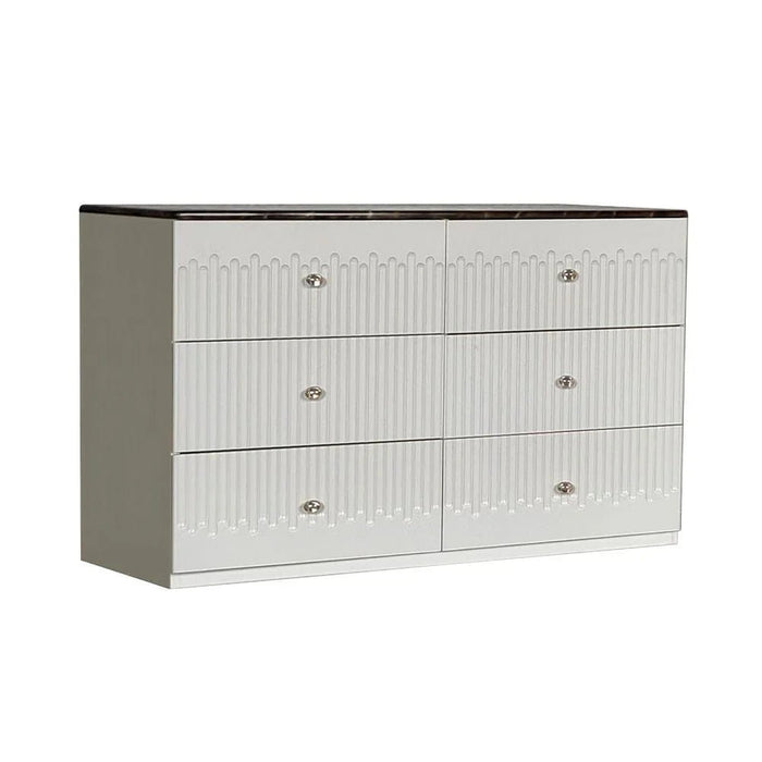 Naples 6-Drawer Dresser with Mirror - Beige/Stone - With 2-Year Warranty
