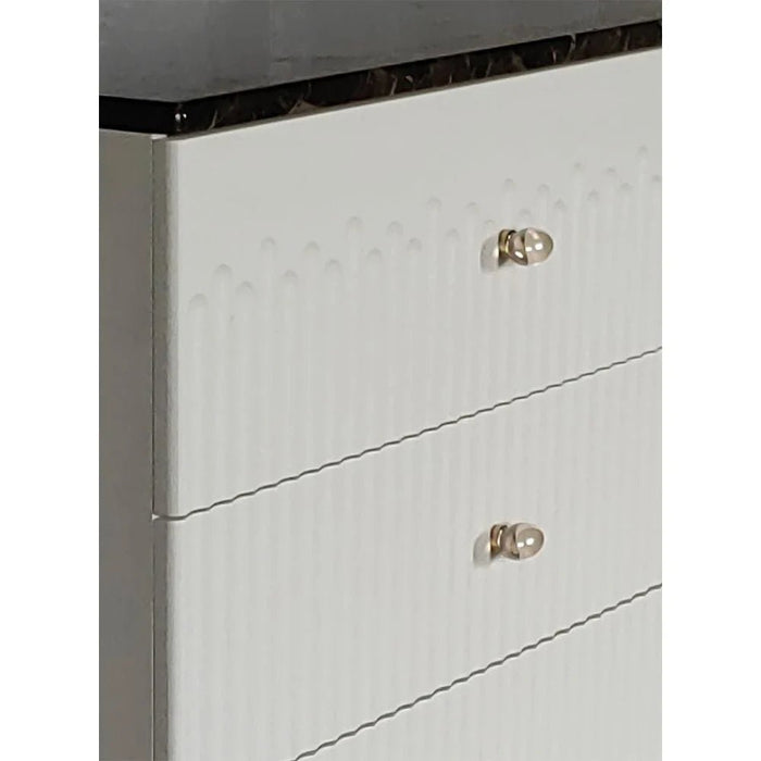 Naples 5-Drawer Chest Cabinet-Beige/Stone-With 2-Year Warranty
