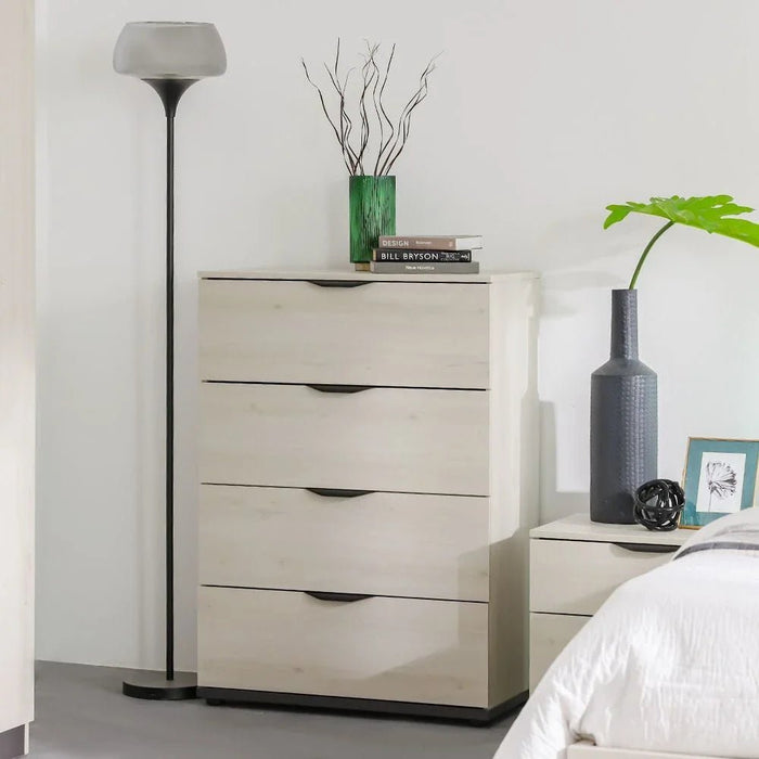 Pletora Chest Of 4 Drawers-Grey Oak