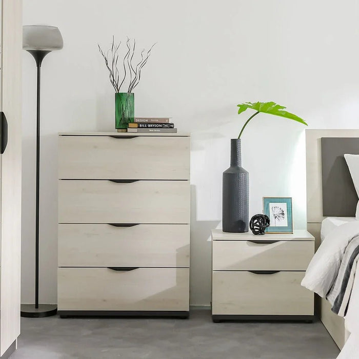 Pletora Chest Of 4 Drawers-Grey Oak