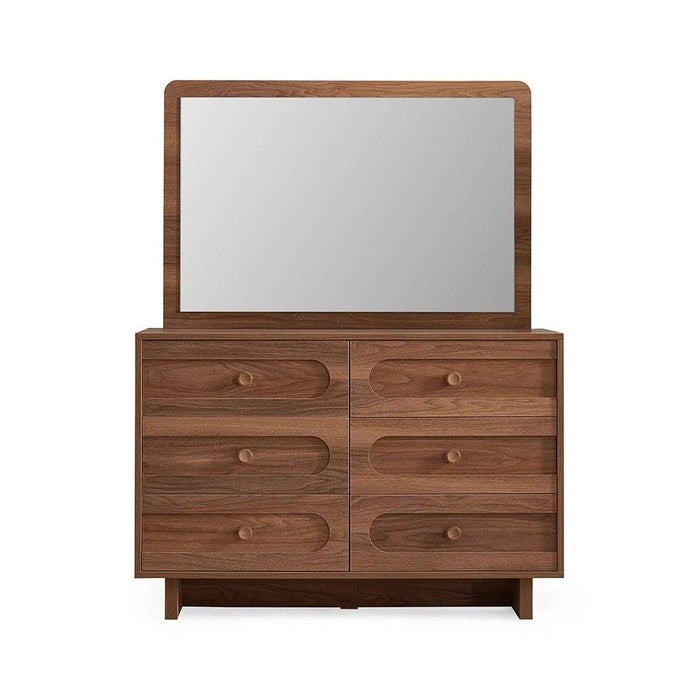 Ren Dresser with Mirror-Natural Walnut-With 2-Year Warranty