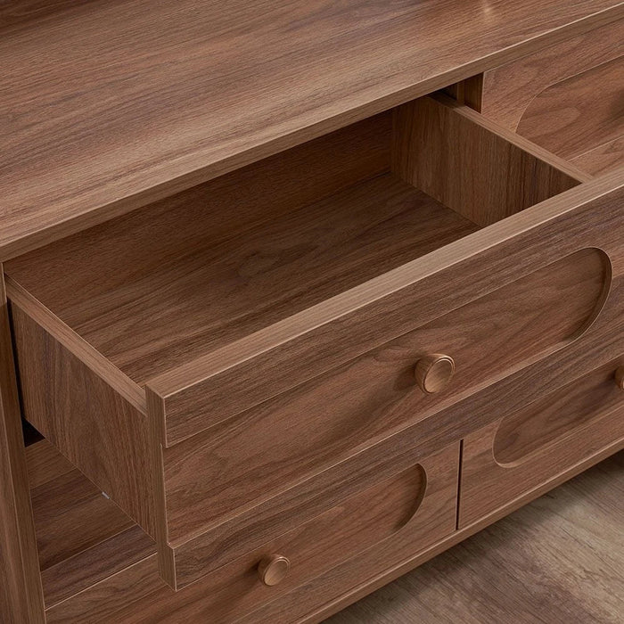 Ren Dresser with Mirror-Natural Walnut-With 2-Year Warranty