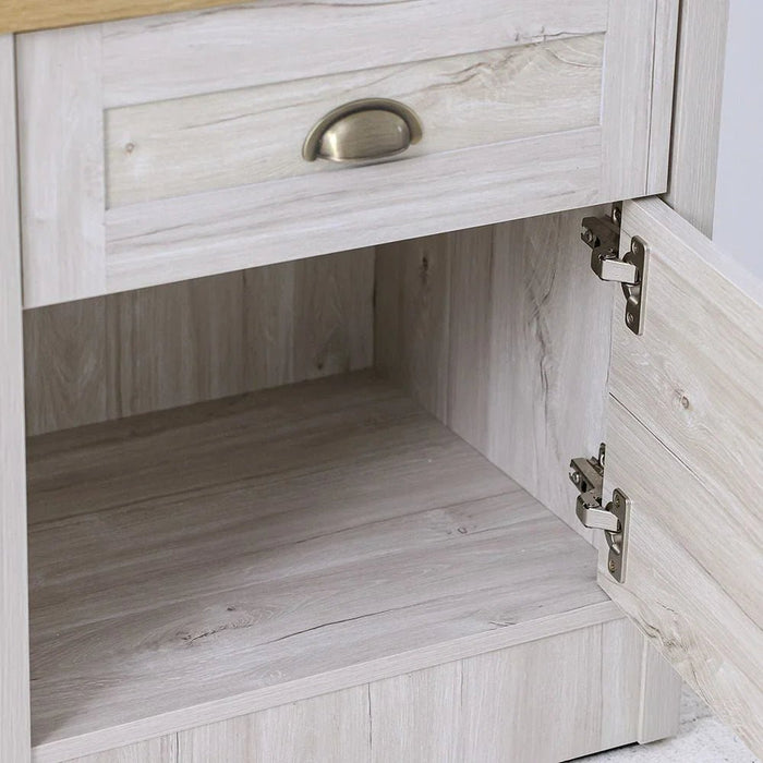 Cambridge 1-Drawer 1Door Nighstand-Oak & White Oak