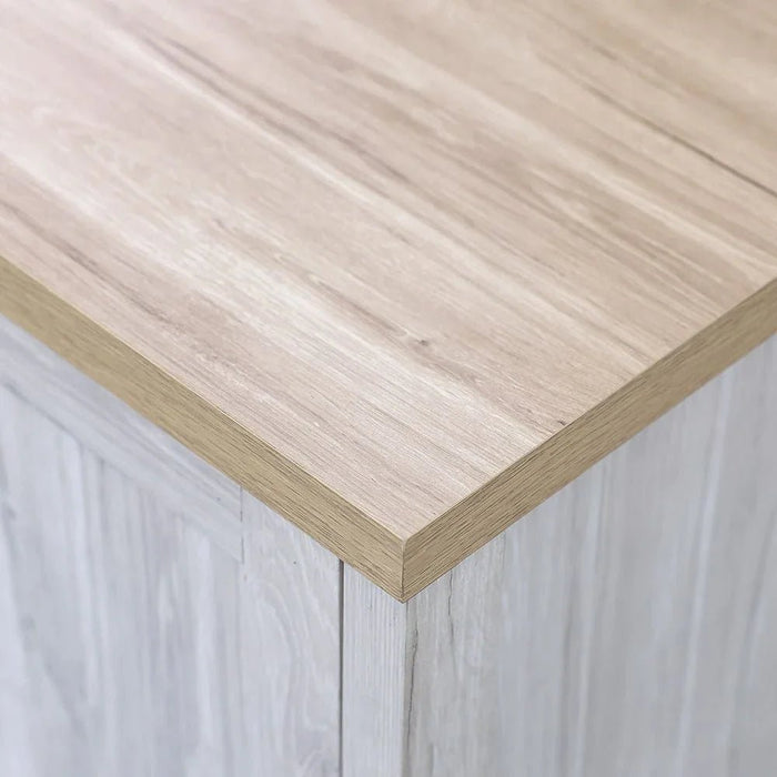 Cambridge 3-Drawers+1Door Master Dresser With Mirror-Oak & White Oak