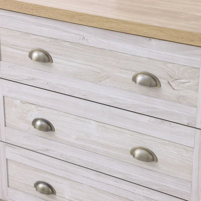 Cambridge 3-Drawers+1Door Master Dresser With Mirror-Oak & White Oak