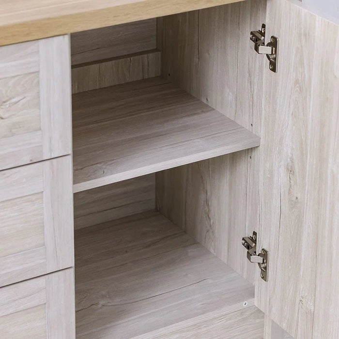 Cambridge 3-Drawers+1Door Master Dresser With Mirror-Oak & White Oak