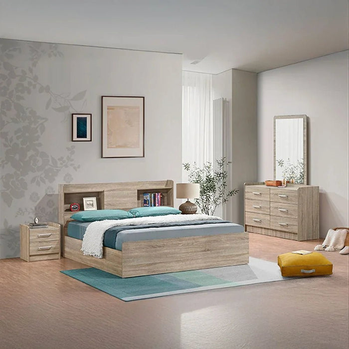 Supreme 6-Drawer Master Dresser with Mirror-French Sonoma Oak-With 2-Year Warranty