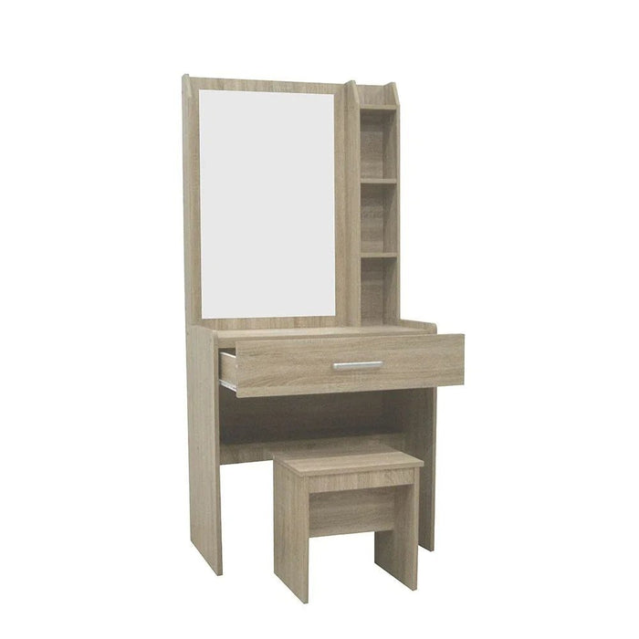 Supreme 1-Drawer Tall Dresser with Stool-French Sonoma Oak-With 2-Year Warranty