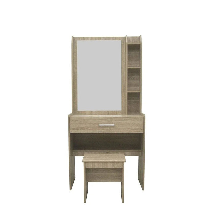 Supreme 1-Drawer Tall Dresser with Stool-French Sonoma Oak-With 2-Year Warranty