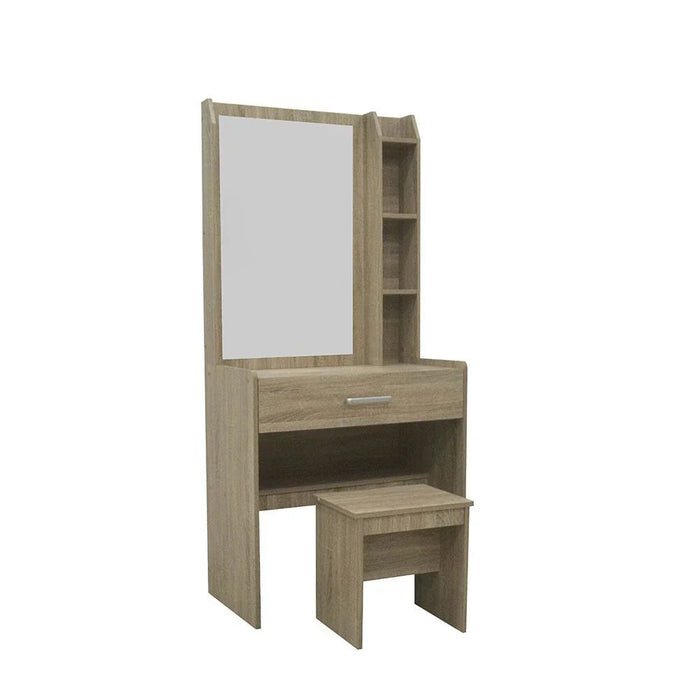 Supreme 1-Drawer Tall Dresser with Stool-French Sonoma Oak-With 2-Year Warranty