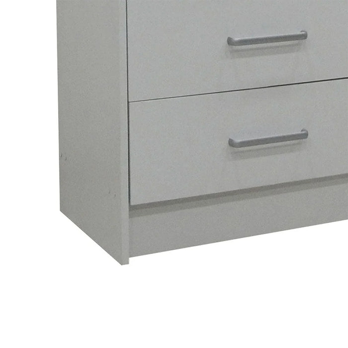Supreme 6-Drawer Master Dresser with Mirror-White-With 2-Year Warranty