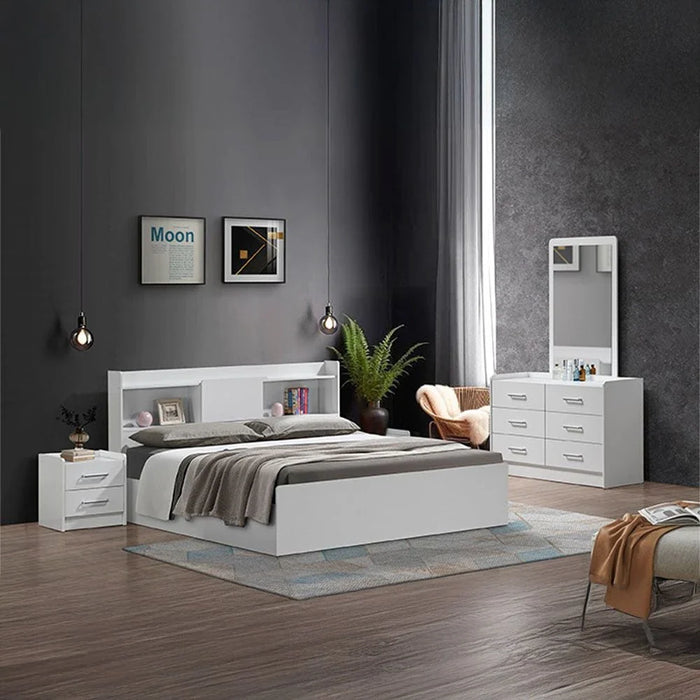 Supreme 6-Drawer Master Dresser with Mirror-White-With 2-Year Warranty