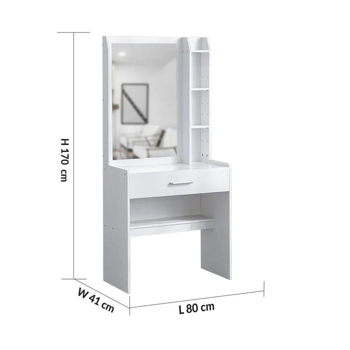 Supreme 1-Drawer Tall Dresser with Stool-White-With 2-Year Warranty
