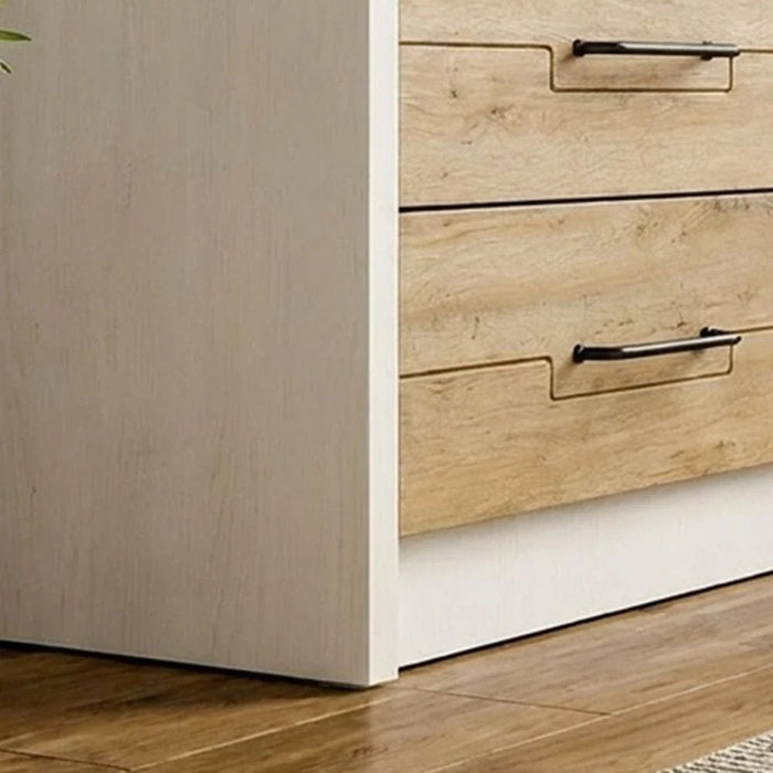 Swann 6-Drawer Master Dresser with Mirror - Summer Oak/Pearl White - With 2-Year Warranty