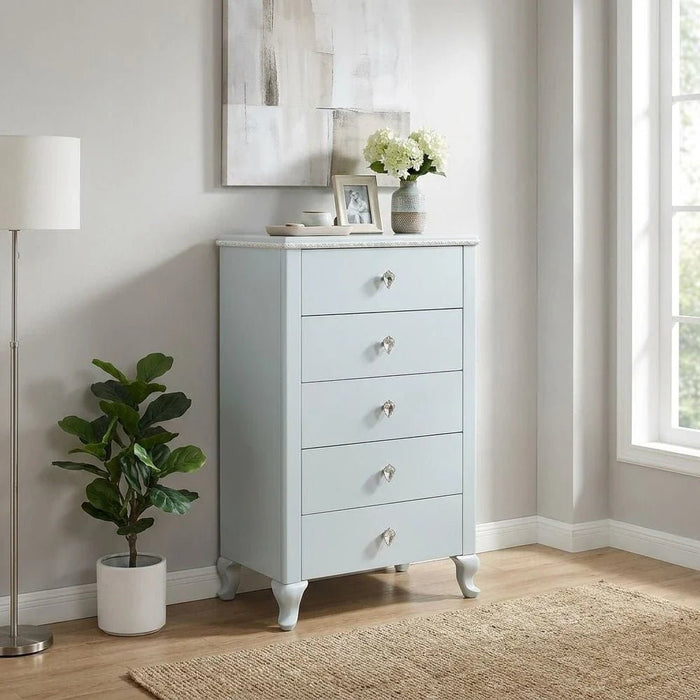 Bluebell Chest of 5 Drawers - Light Blue - With 2-Year Warranty