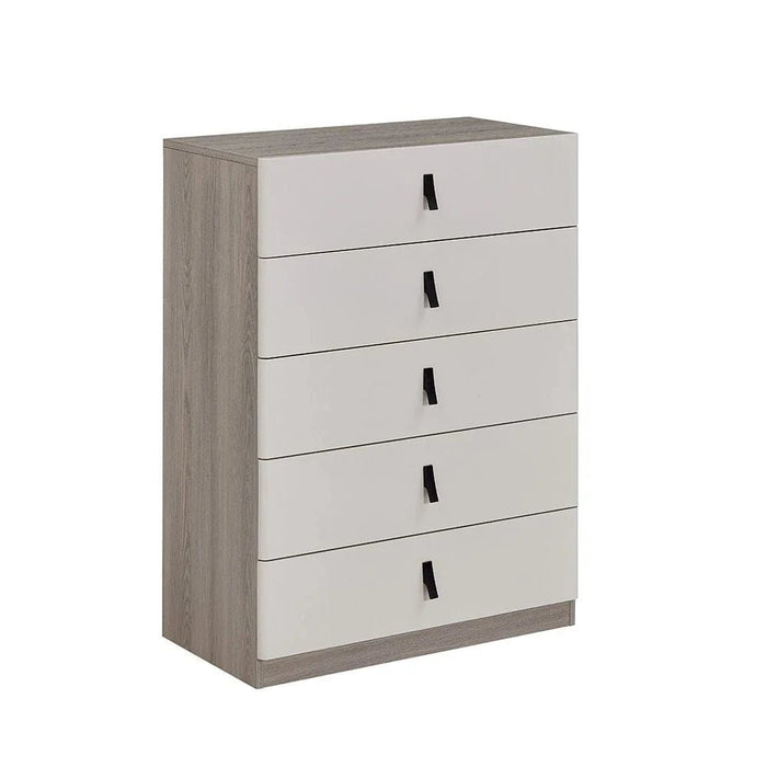 Trevor Chest Of 5 Drawer - Beige/L. Grey