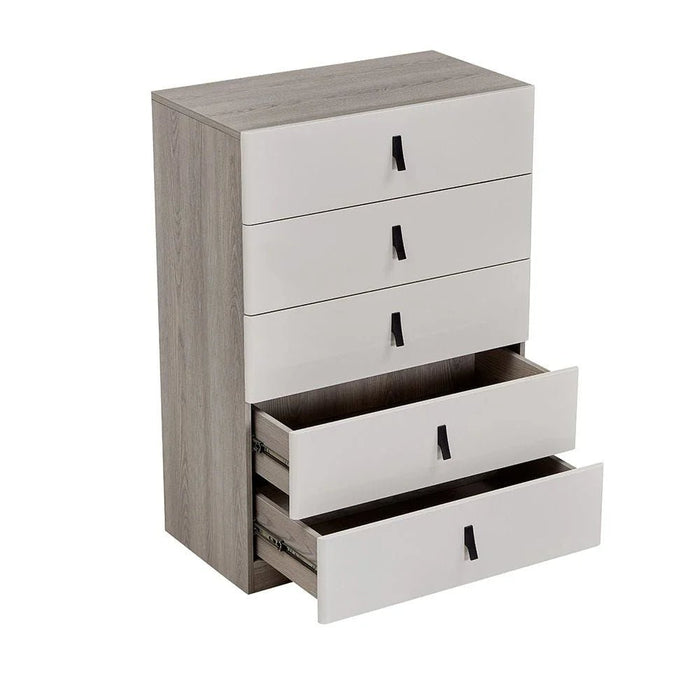 Trevor Chest Of 5 Drawer - Beige/L. Grey