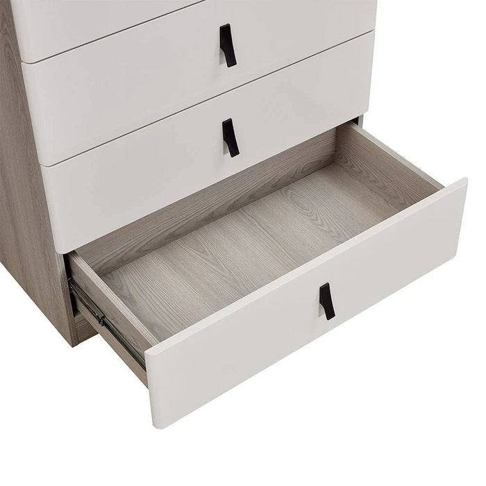 Trevor Chest Of 5 Drawer - Beige/L. Grey