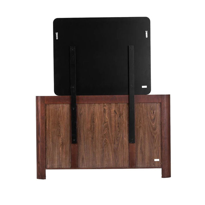 Alhamra Dresser with Mirror & Stool - Dark Brown/White/Green - With 2-Year Warranty