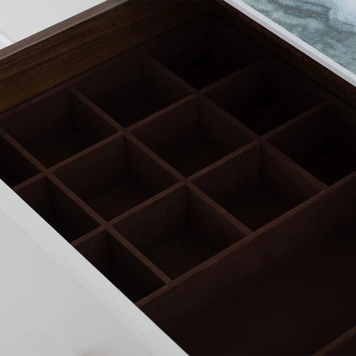 Alhamra Dresser with Mirror & Stool - Dark Brown/White/Green - With 2-Year Warranty