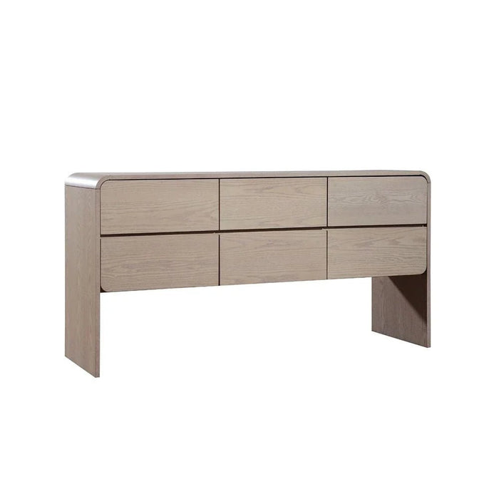 Cassie 6-Drawer Wide Dressing Cabinet - Natural/Ashwood - With 2-Year Warranty