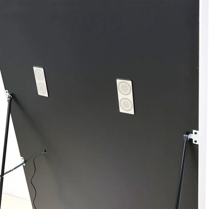 Oakleaf Floor Mirror with RGB LED Lights + Bluetooth Speaker & Touch Screen Button - Silver - With 2-Year Warranty