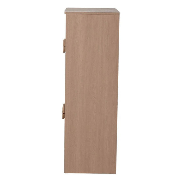 Travvy Chest of 4 Drawers with Travertine Stone Top-Dark Beige-With 3-Year Warranty