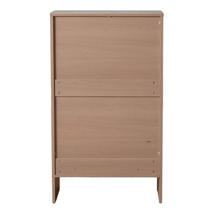 Travvy Chest of 4 Drawers with Travertine Stone Top-Dark Beige-With 3-Year Warranty