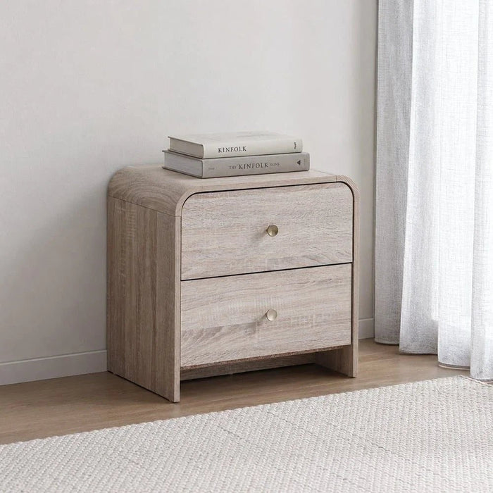 Monro 2-Drawer Nightstand - Natural Oak - With 2-Year Warranty