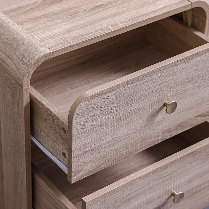 Monro 2-Drawer Nightstand - Natural Oak - With 2-Year Warranty
