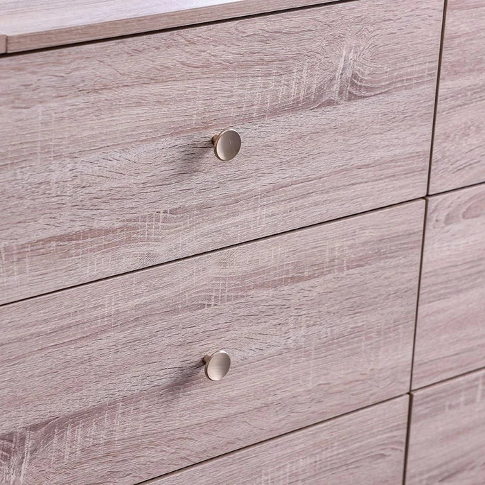 Monro 6 Drawer Dresser with Mirror-Natural Oak