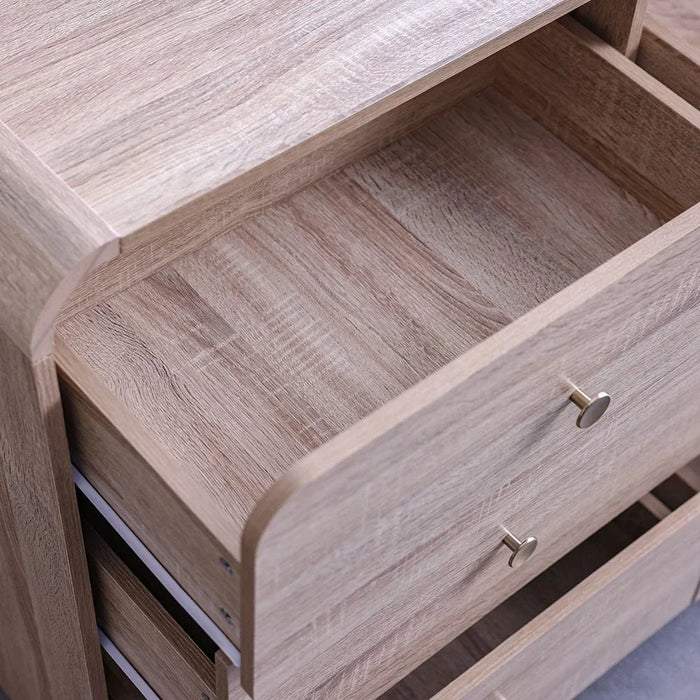Monro 6 Drawer Dresser with Mirror-Natural Oak