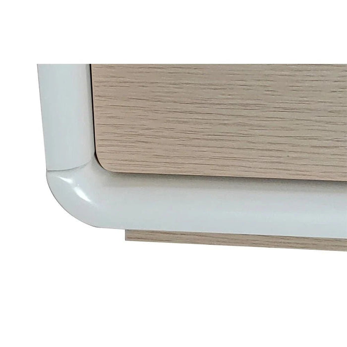 V2 BritaÊ 6 Drawer Dresser Mirror with Storage-Beige/White Oak