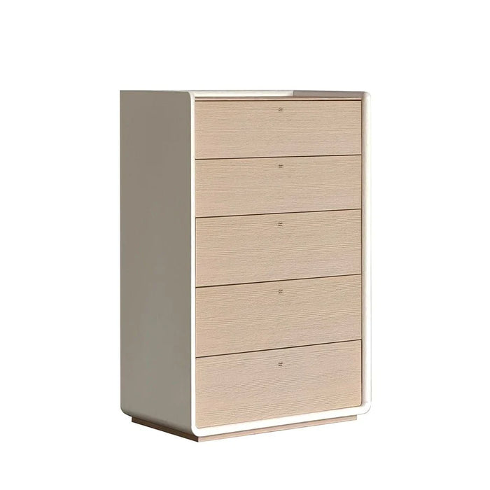 V2 BritaÊ 5 Drawers Chest Cabinet-Beige/White Oak
