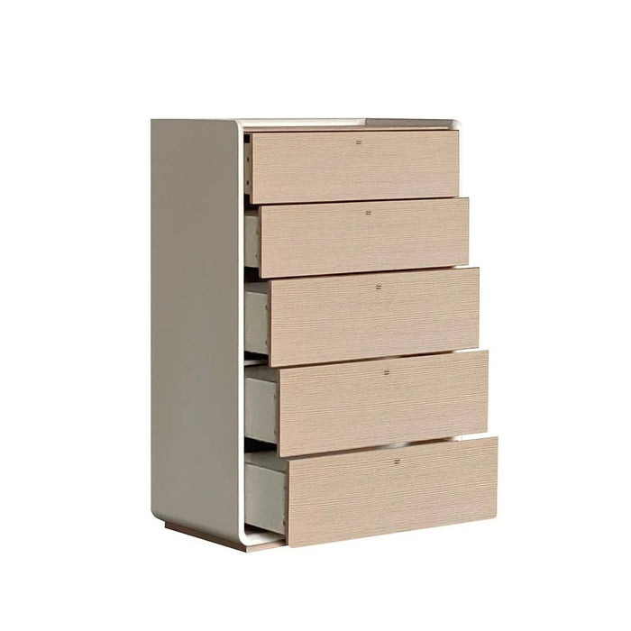 V2 BritaÊ 5 Drawers Chest Cabinet-Beige/White Oak
