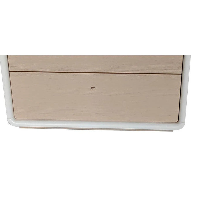 V2 BritaÊ 5 Drawers Chest Cabinet-Beige/White Oak