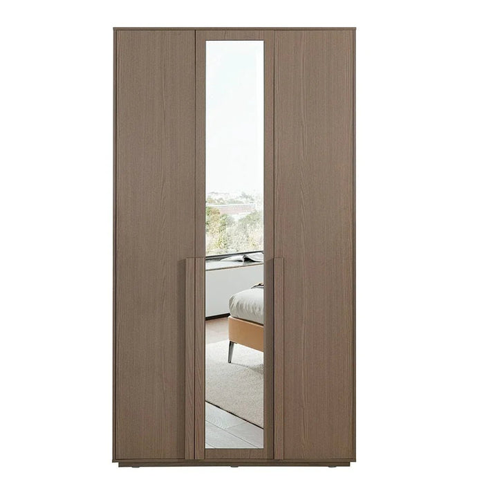 Allison 3 Door Wardrobe With Mirror- Natural Oak
